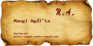 Mangl Agáta névjegykártya